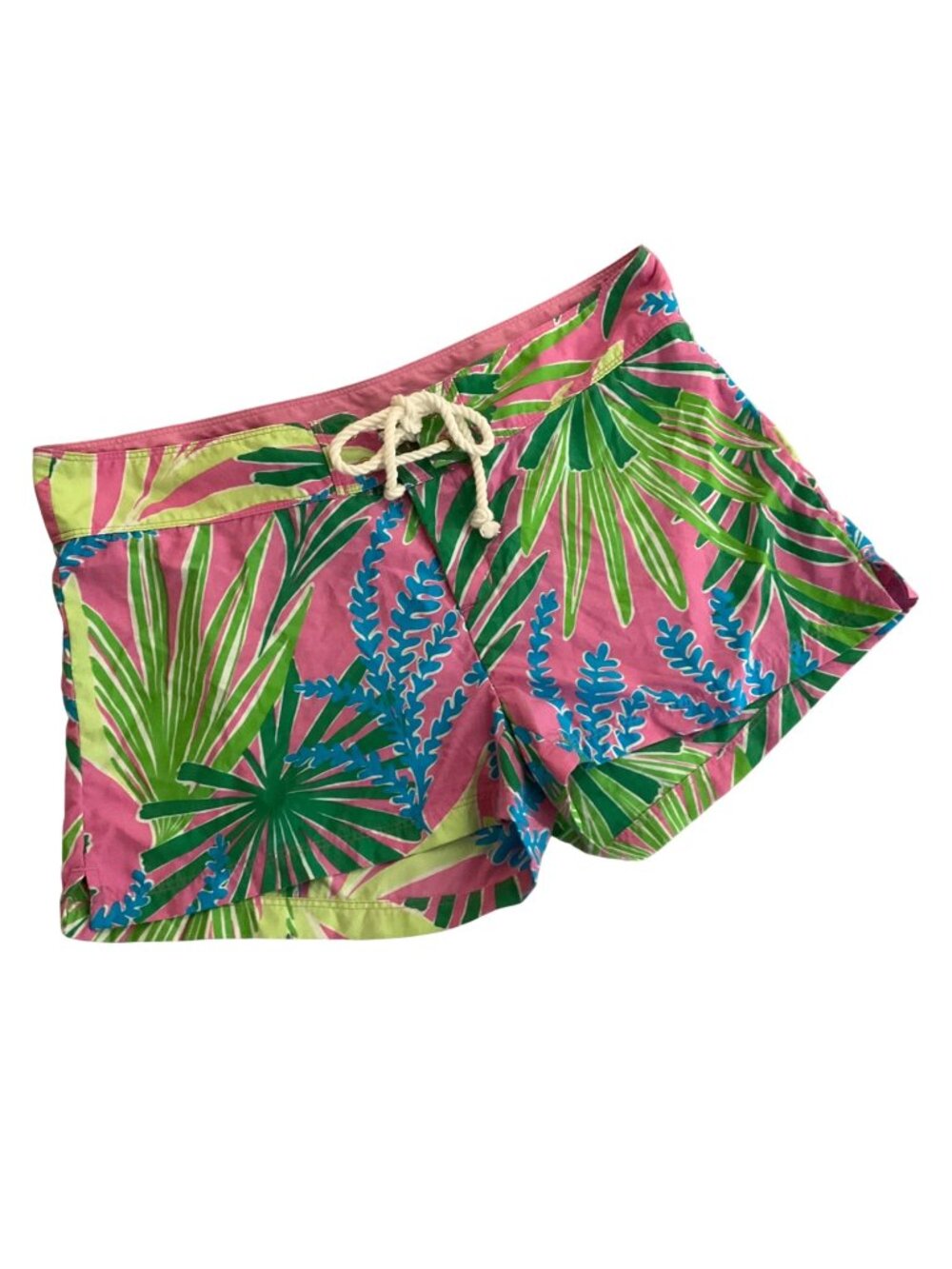 Lilly Pulitzer Womens Tropical Print Board Shorts Pink Green Blue Size S Nylon